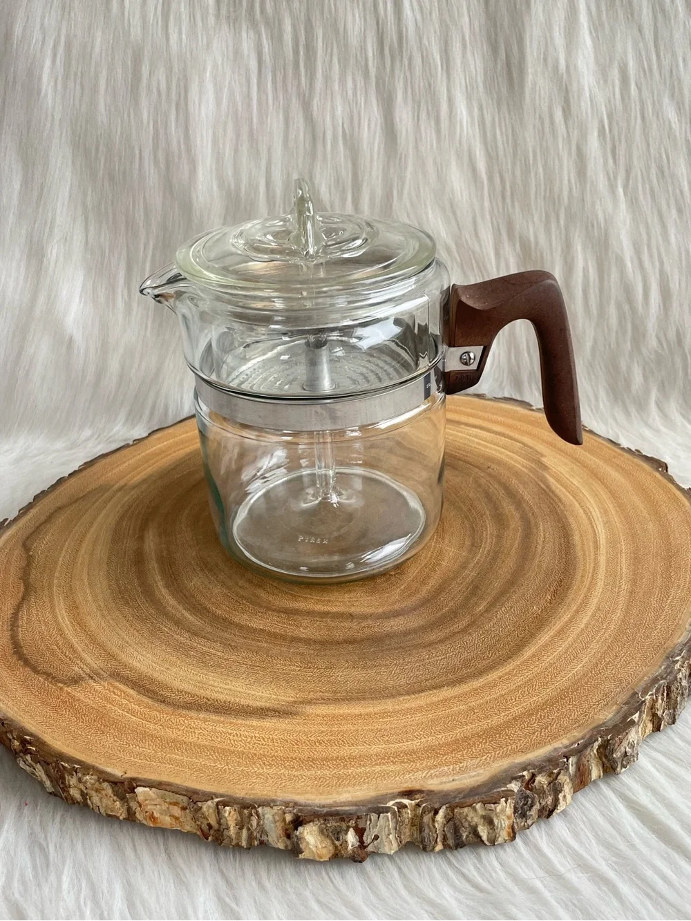 Pyrex vintage flameware glass stovetop percolator